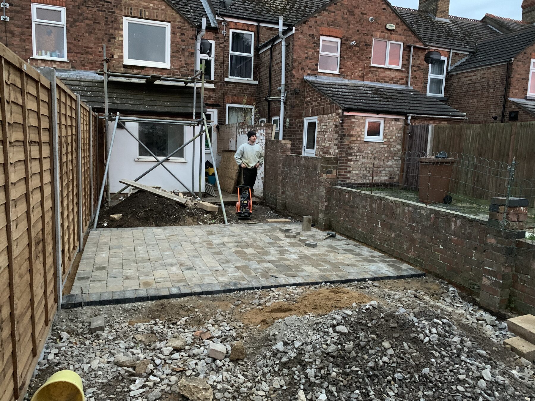 Main block paving area laid with charcoal border in Fletton, Peterborough