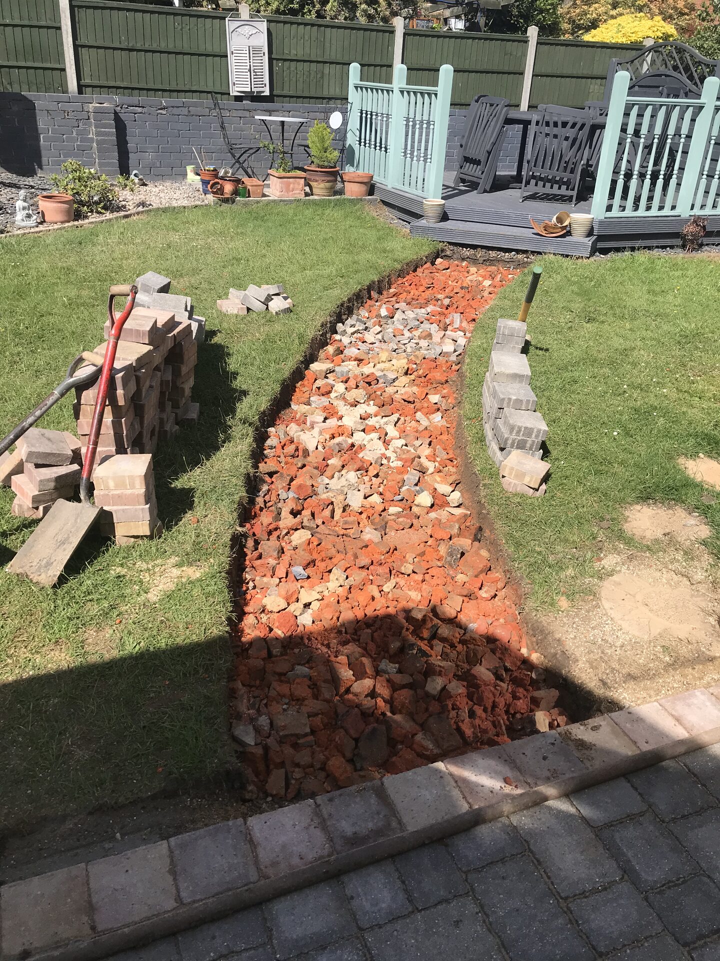 New drainage and sub-base preparation for block paving in Folksworth, Cambridgeshire