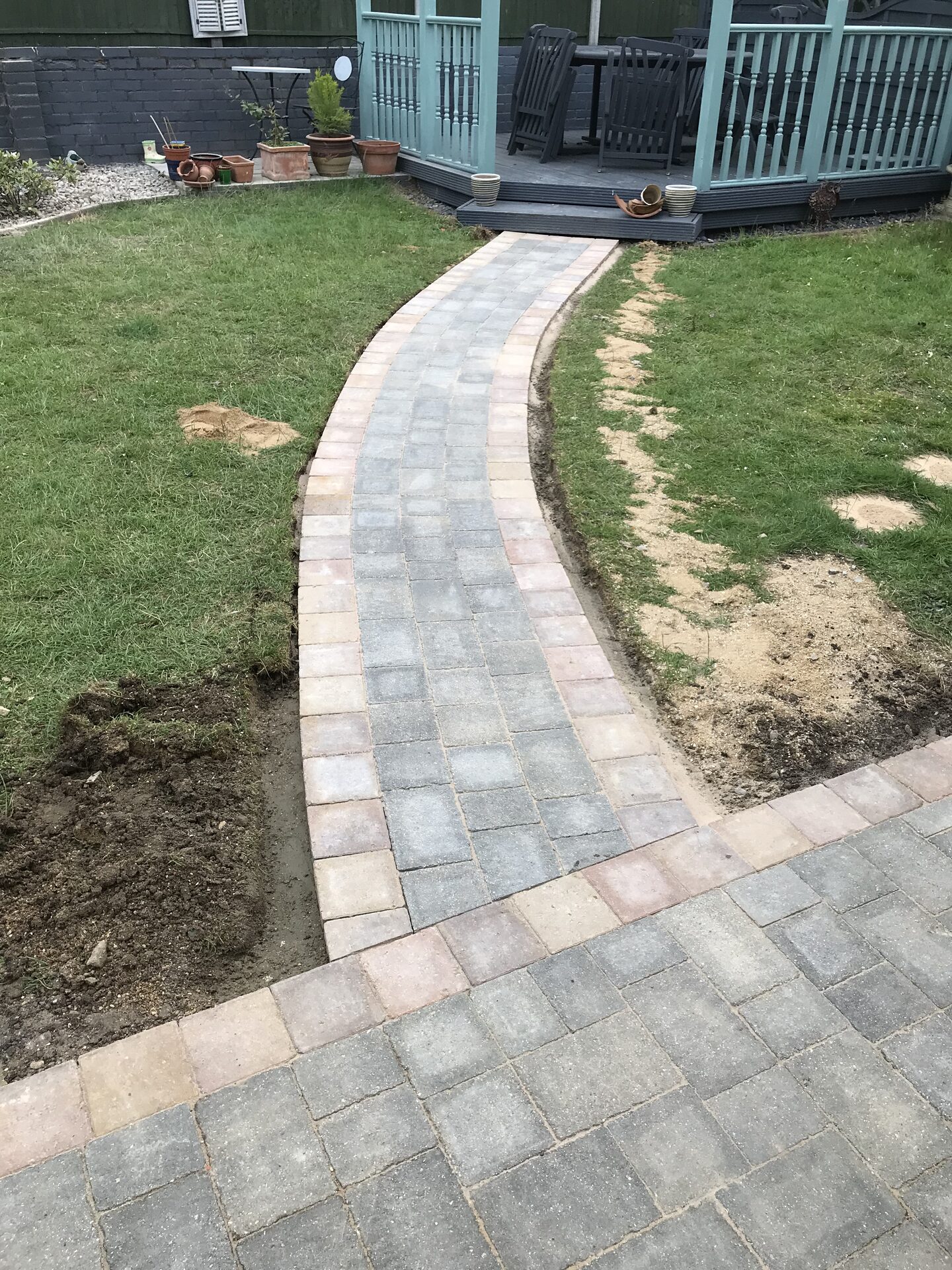 Block paving being laid on screeded bedding layer in Folksworth, Cambridgeshire