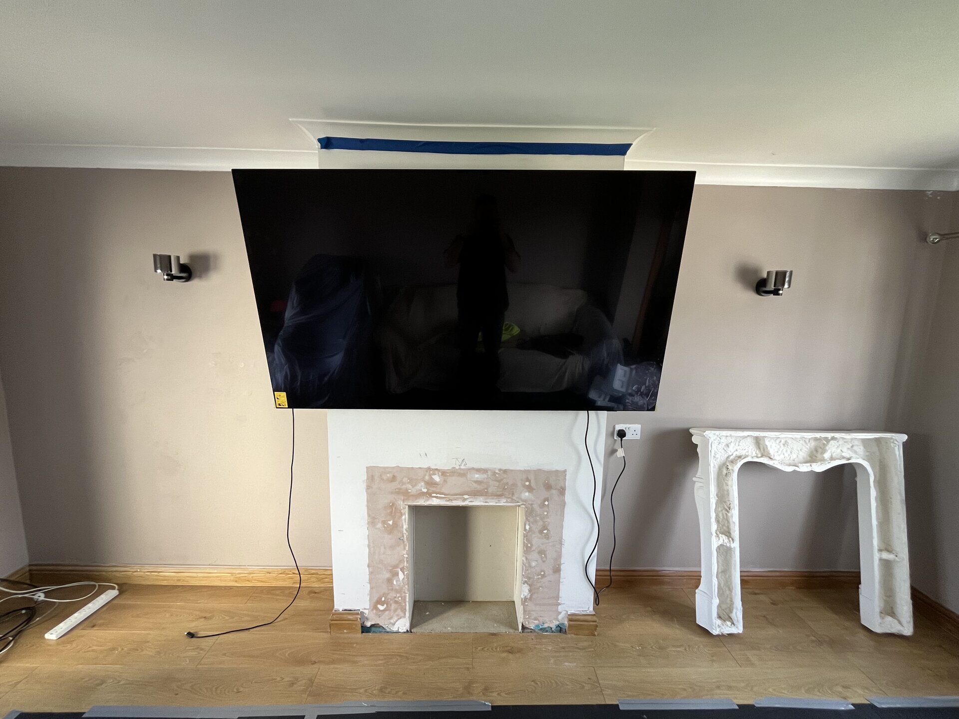 Living room before media wall transformation in Sawtry, Cambridgeshire