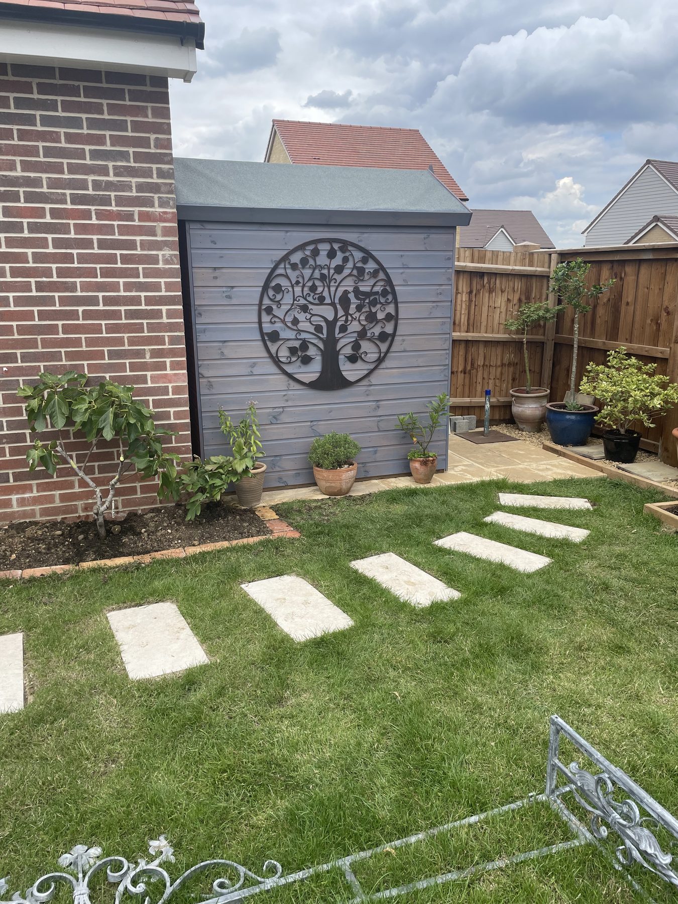 Final completed porcelain patio installation in Stilton, Cambridgeshire