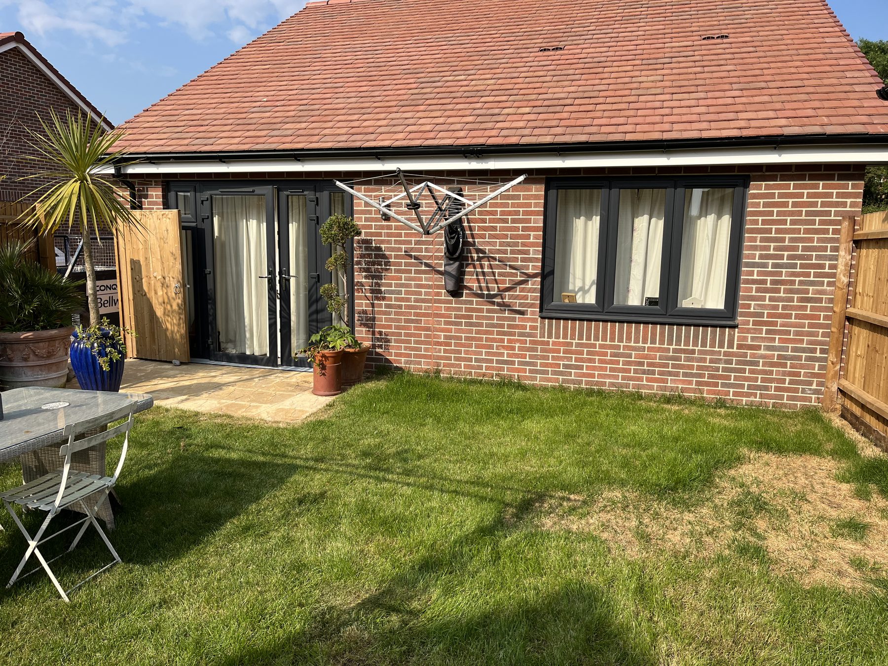Existing tired garden in Stilton before patio installation